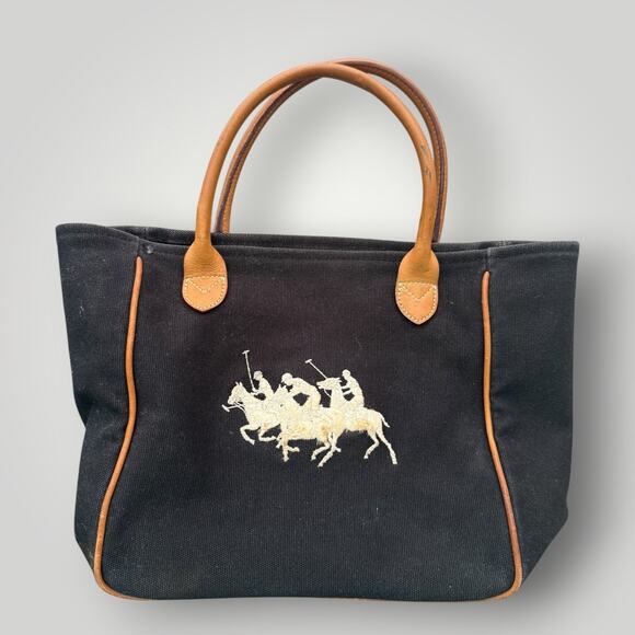 Ralph Lauren Handbags - Ralph Lauren Canvas and Leather Tote